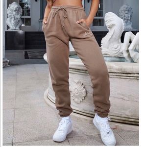 White Fox Brown Joggers